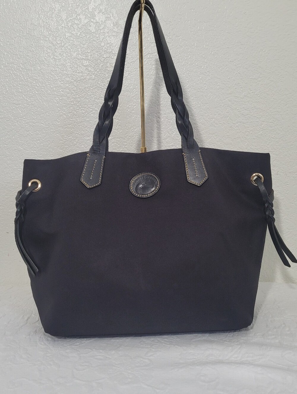 Dooney & Bourke Black with Braided Shoulder Straps Shoulder Tote Bag